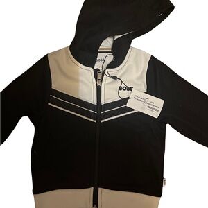 Boss Kids Two-Tone Zip-Up Hoodie